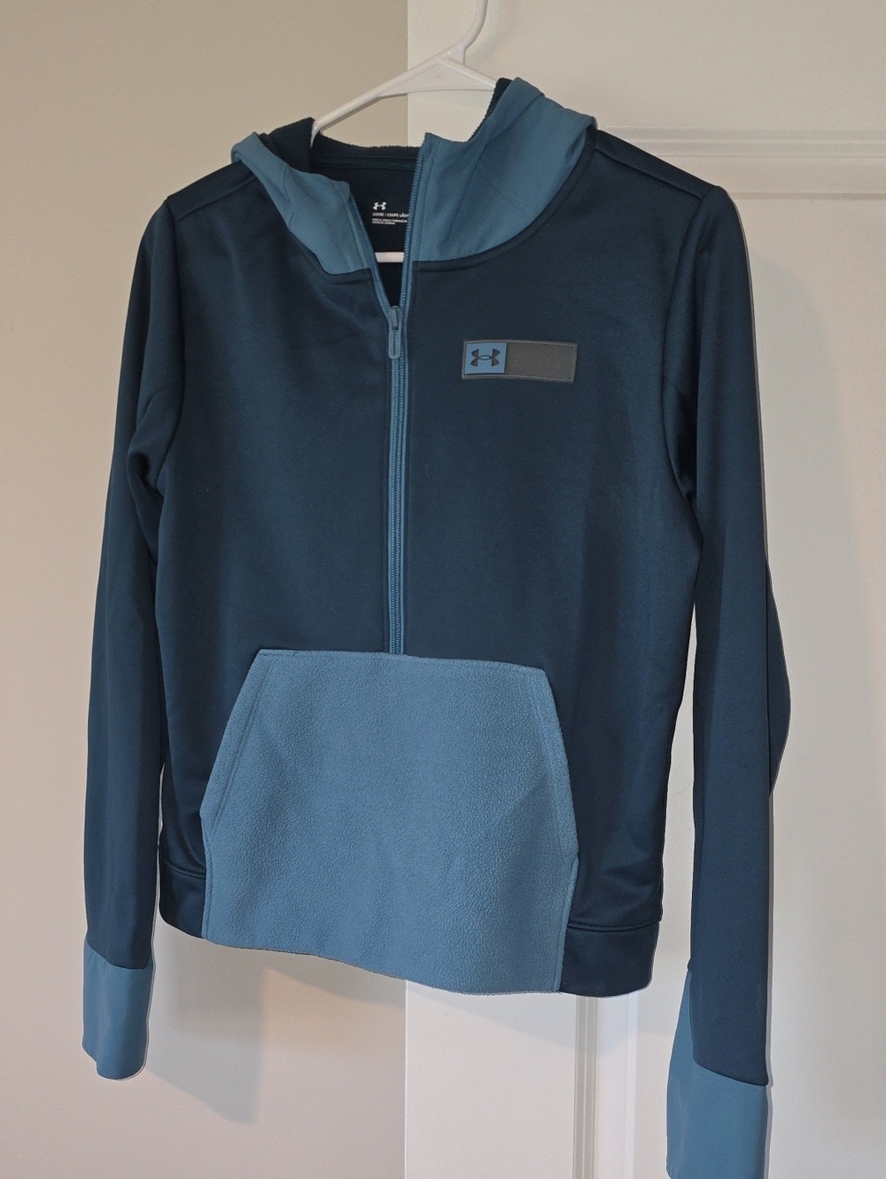 Under Armour Two-Tone Blue Womens Hooded Half-Zip Sweatshirt